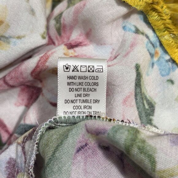 Aratta Silent Journey Ibiza Shirt Dress Medium White Floral Bell Sleeves Boho - Picture 15 of 16